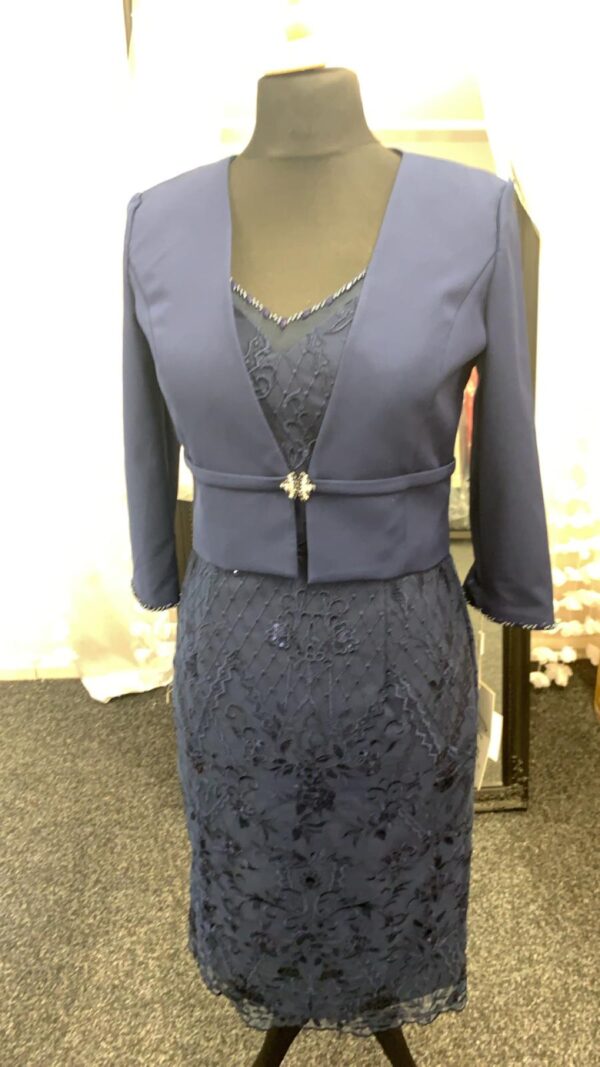 Lace Dress with blue gem detail Gino Cerruti Mother of the Bride