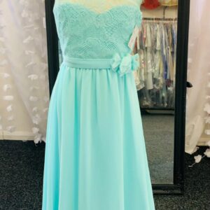 Mint young bridesmaid dress Alexia age 10