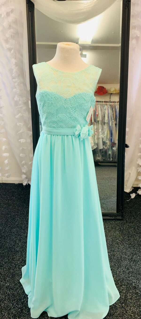 Mint young bridesmaid dress Alexia age 10