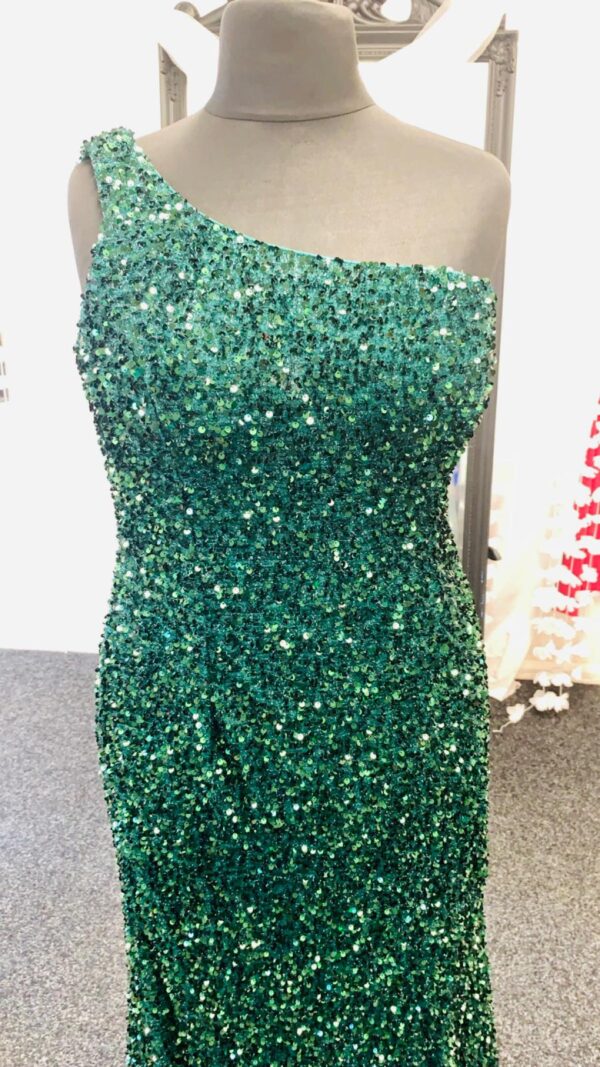 Sequined forest green Prom Frocks dress